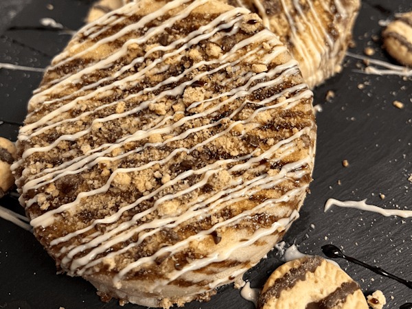 Fudge Stripe Cookies Pancake Stack